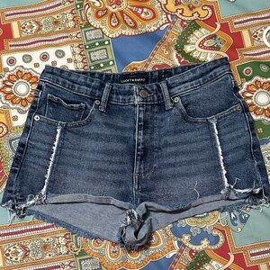 Lucky Brand Indigo Frayed Hem Denim Shorts